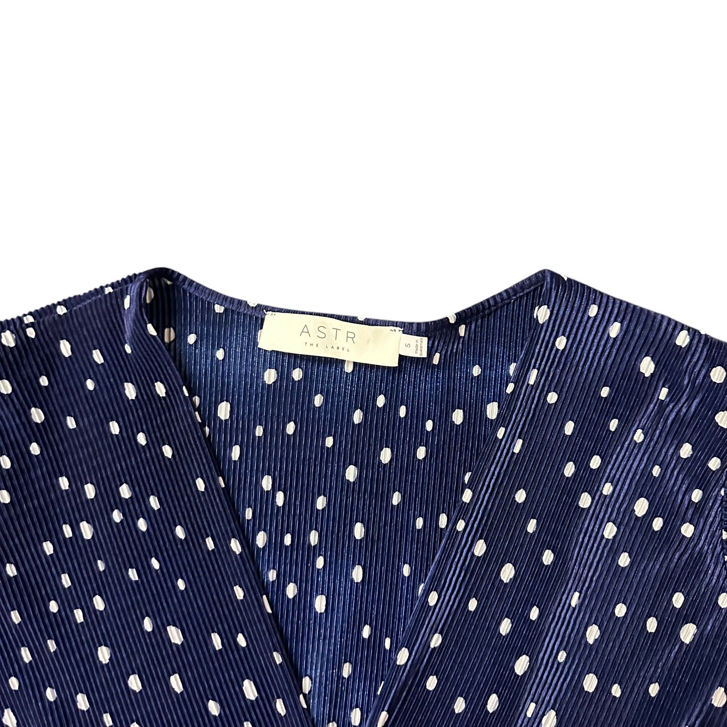 ASTR THE LABEL NAVY POLKA DOT BLOUSE 100 SMALL