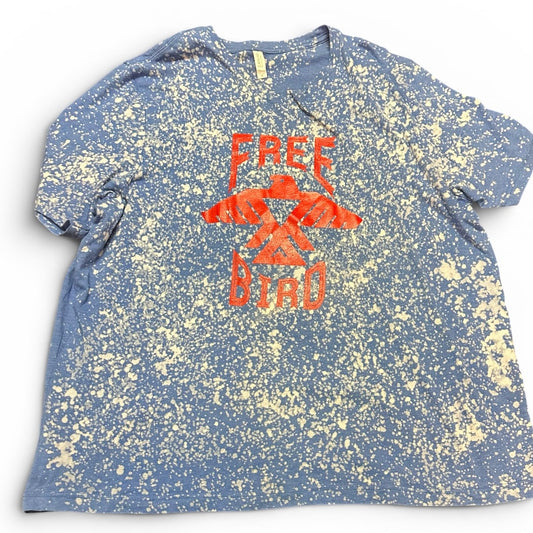 FREE BIRD BLUE BLEACHED T-SHIRT 100 3X