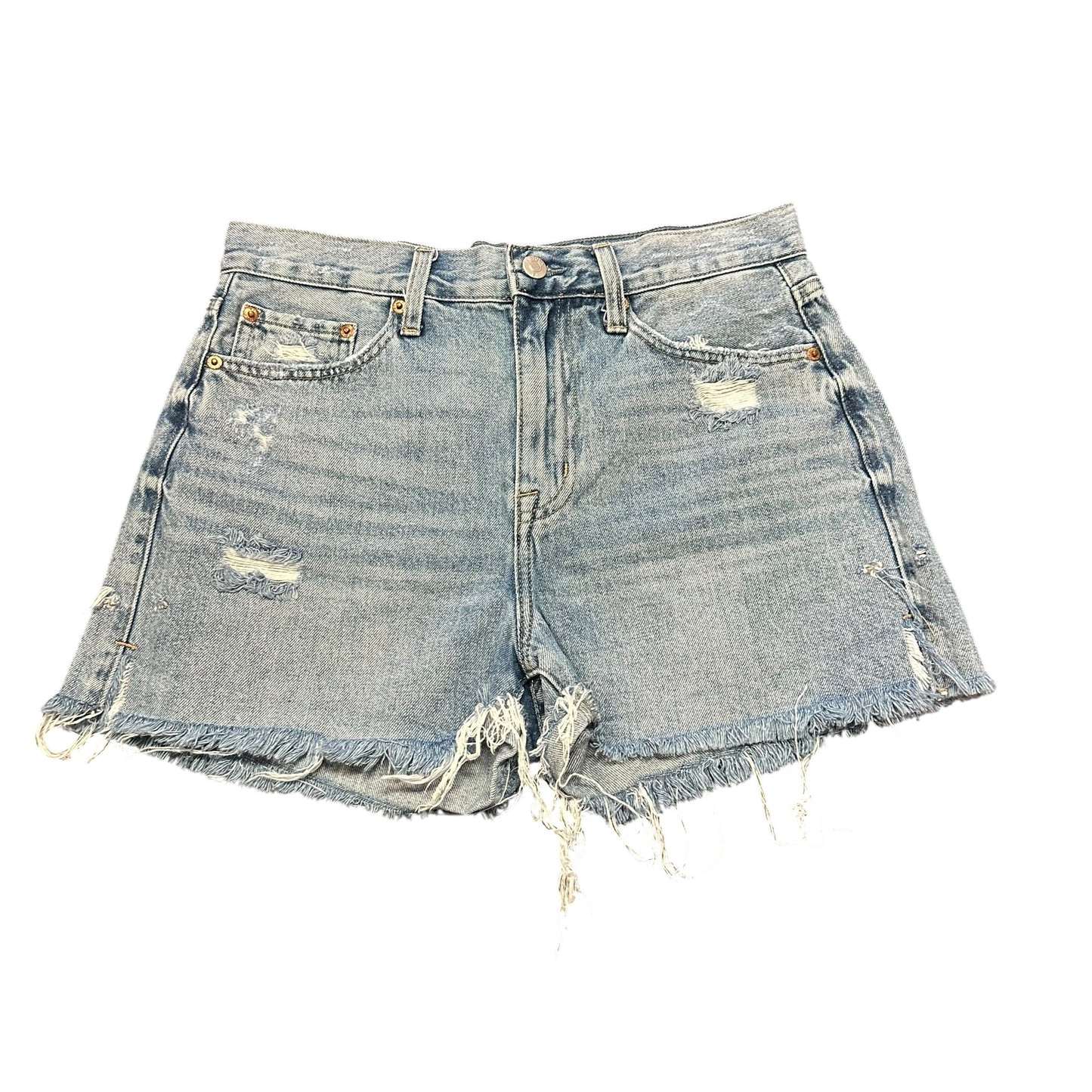PISTOLA DISTRESSED HIGH RISE DENIM CUTOFF SHORTS 100 SZ 26