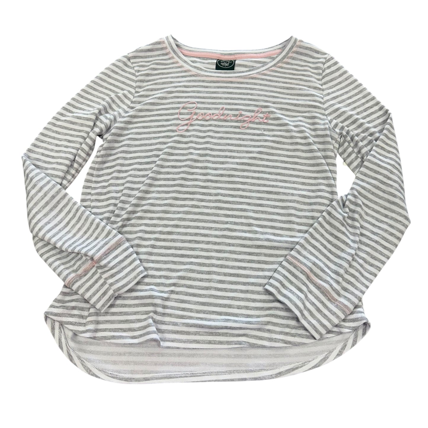 LAURA ASHLEY WHITE GRAY GOODNIGHT PAJAMAS 239 MEDIUM *DISCOLORATION