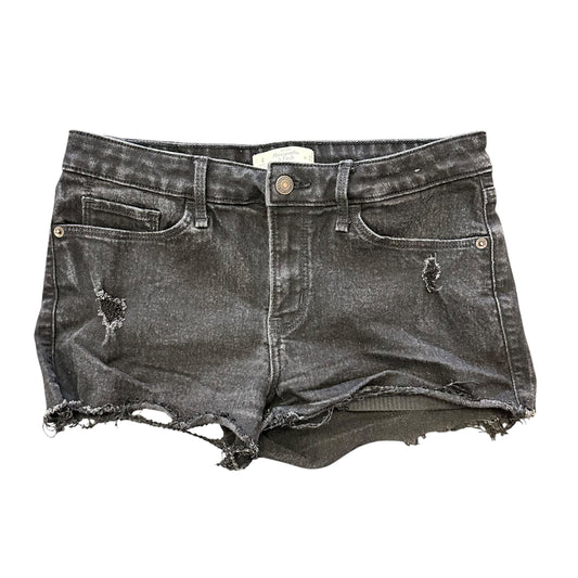 ABERCROMBIE & FITCH BLACK DENIM CUT OFF JEAN SHORTS 100 SZ 4