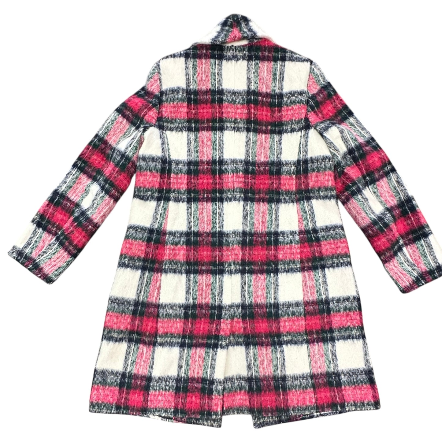 TALBOTS WOOL BLEND PLAID COAT 100 SZ 8