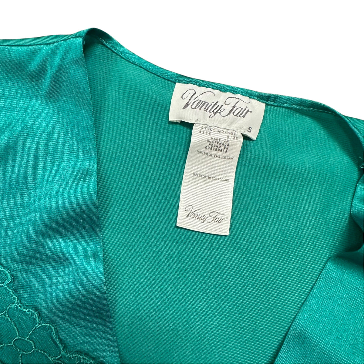 VANITY FAIR EMERALD GREEN PAJAMA SET VINTAGE 100 SMALL