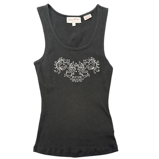 PANHANDLE SLIM DESIGNED IN TEXAS BLACK RIBBED TANK TOP 285 LARGE FITTED