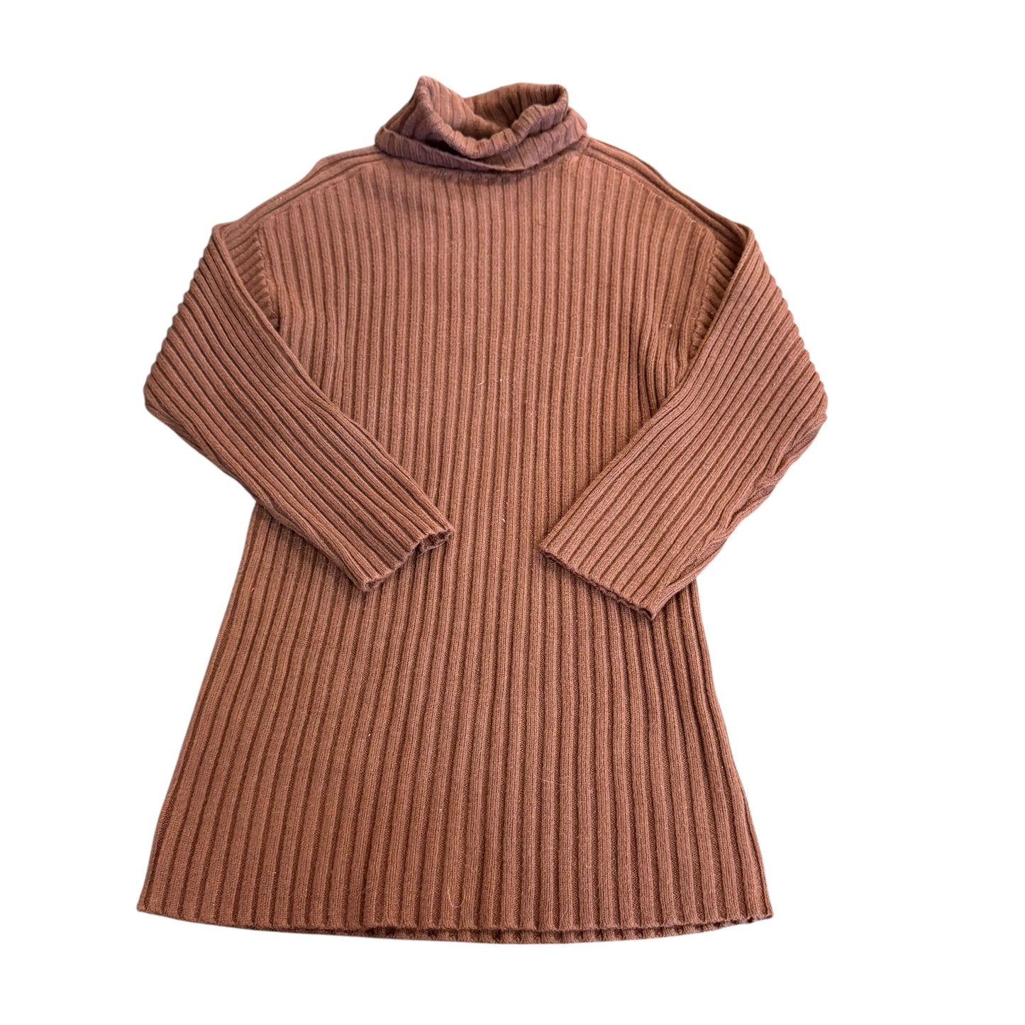 A NEW DAY BROWN RIBBED SWEATER DRESS 26 SMALL