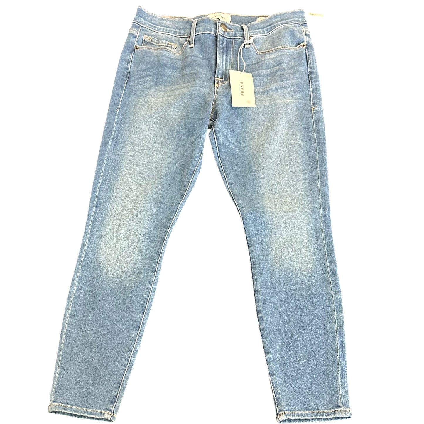 FRAME LE SKINNY DE JEANNE CROP BLUE DENIM JEANS 249 SZ 29