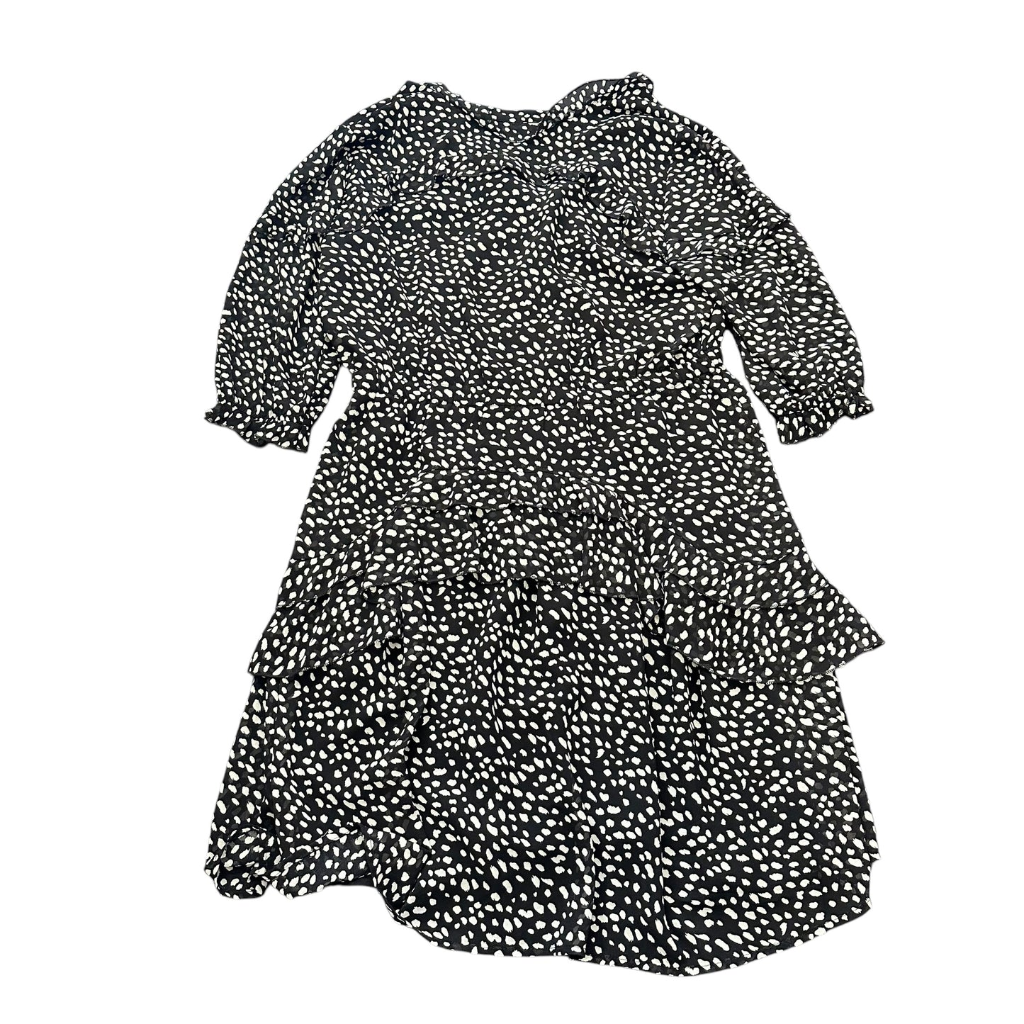 BOHME BLACK WHITE SPECKLED CHIFFON DRESS 100 MEDIUM