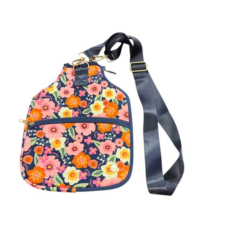 THE DARLING EFFECT NAVY FLORAL PICKLEBALL BAG NWOT 100