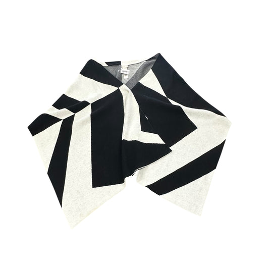 CHICOS BLACK WHITE KNIT SHAWL 55 ONE SIZE