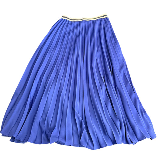LAUREL BLUE PLEATED MINI SATIN SKIRT 255 SZ 8