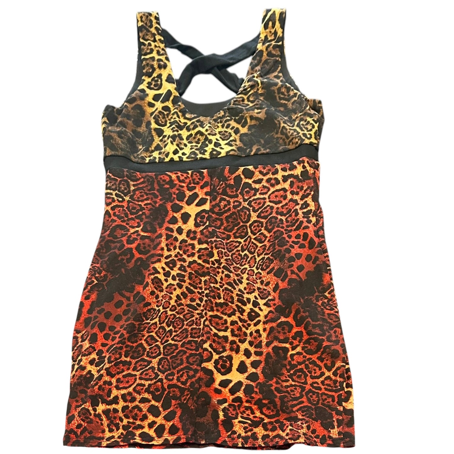 GB ANIMAL PRINT BODYCON MINI DRESS Y2K 100 LARGE