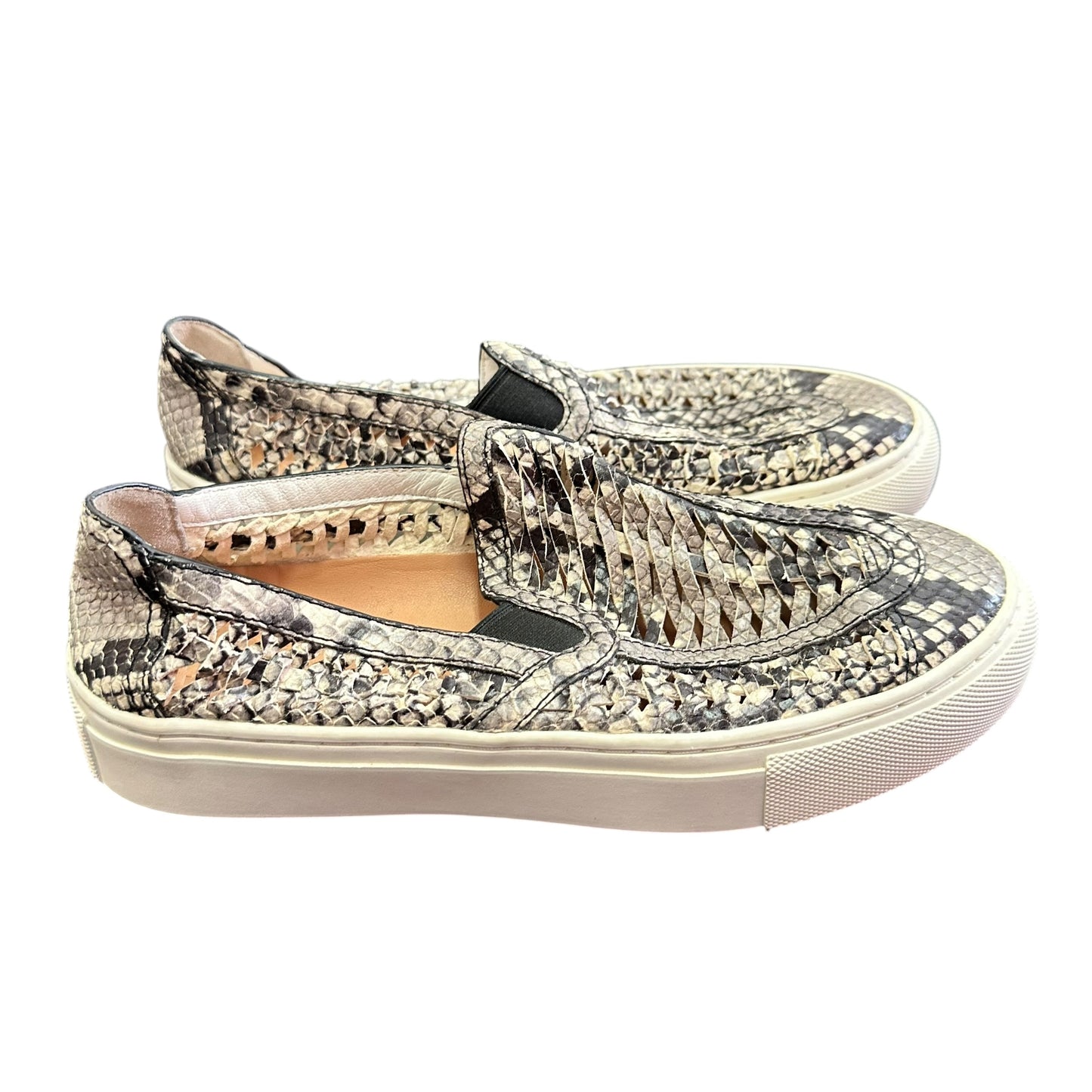 TORY BURCH HUARACHE WEAVE SNAKESKIN LEATHER SNEAKERS 100 SZ 5.5