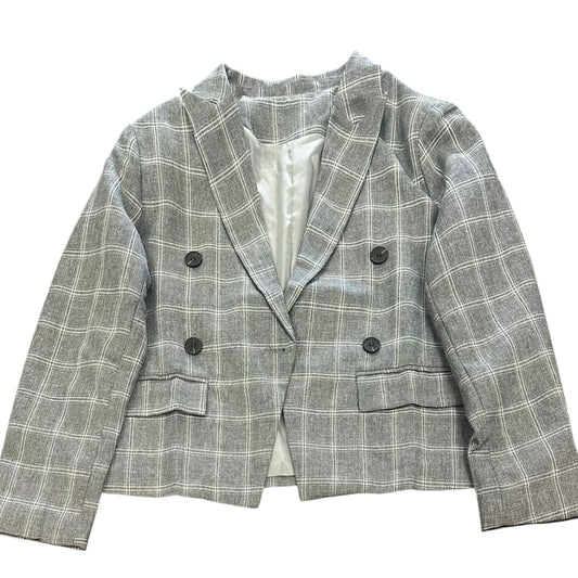 GRAY PLAID BLAZER 239 LARGE