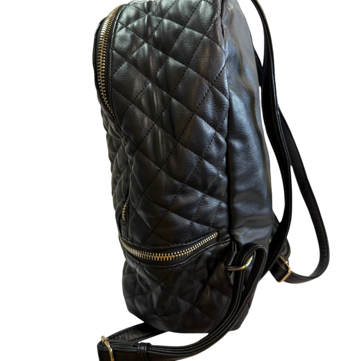 ALDO BLACK QUILTED BACKPACK FAUX LEATHER 263 OS