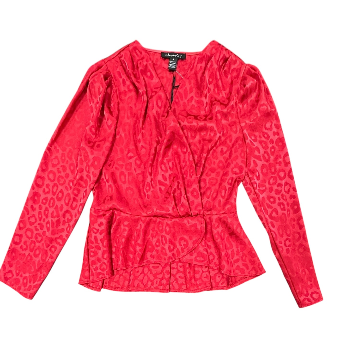 A LOVE STORY RED ANIMAL PRINT BLOUSE NWT 239 MEDIUM
