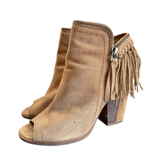 DOLCE VITA TAN BROWN PEEP TOE BOOTIES 84 Sz 7