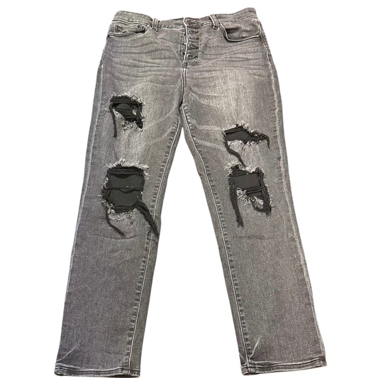 WILLOW & ROOT BLACK MOM JEANS DISTRESSED 282 SZ 31
