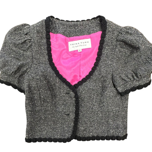 19 - TRINA TURK CHEVRON PUFF SHORT SLEEVE JACKET 241 SZ 4