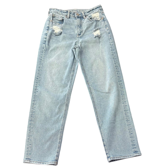AMERICAN EAGLE BLUE DENIM JEANS MOM STRAIGHT 100 SZ 2