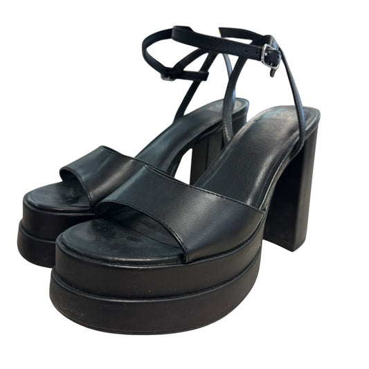 WILD FABLE BLACK PLATFORM HEELS OPEN TOE 158 SZ 8