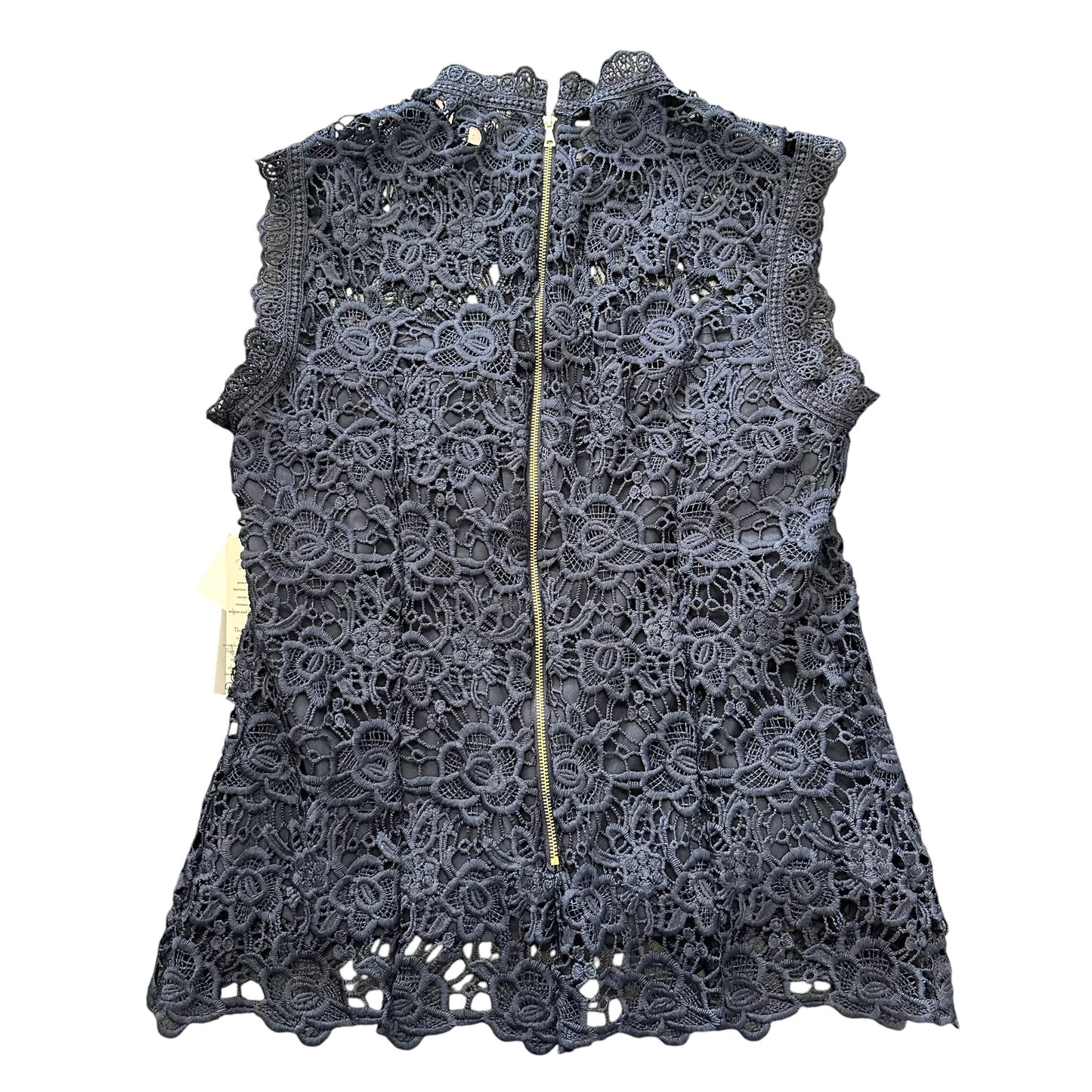 NANETTE NAVY FLORAL LACE SLEEVLESS BLOUSE 100 MEDIUM