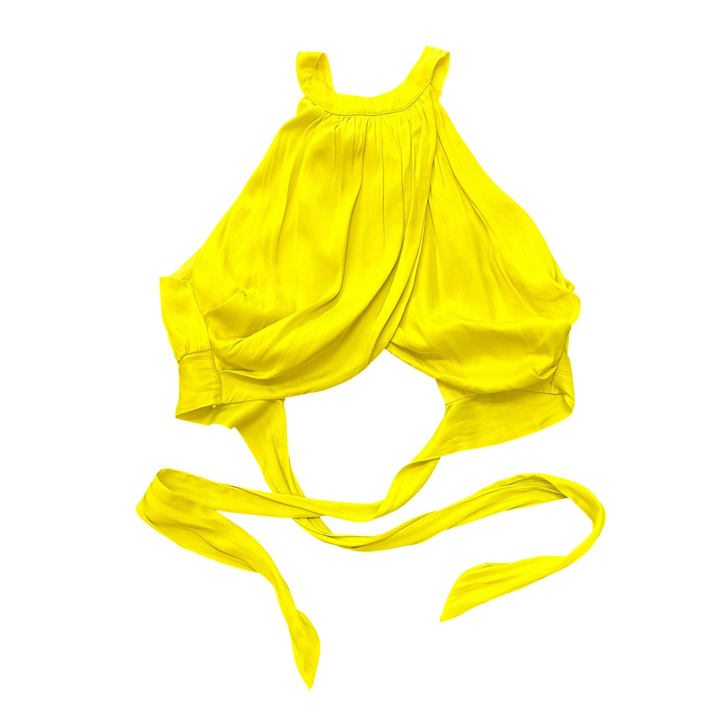 DO+BE LIME GREEN SATIN BLOUSE 100 SMALL