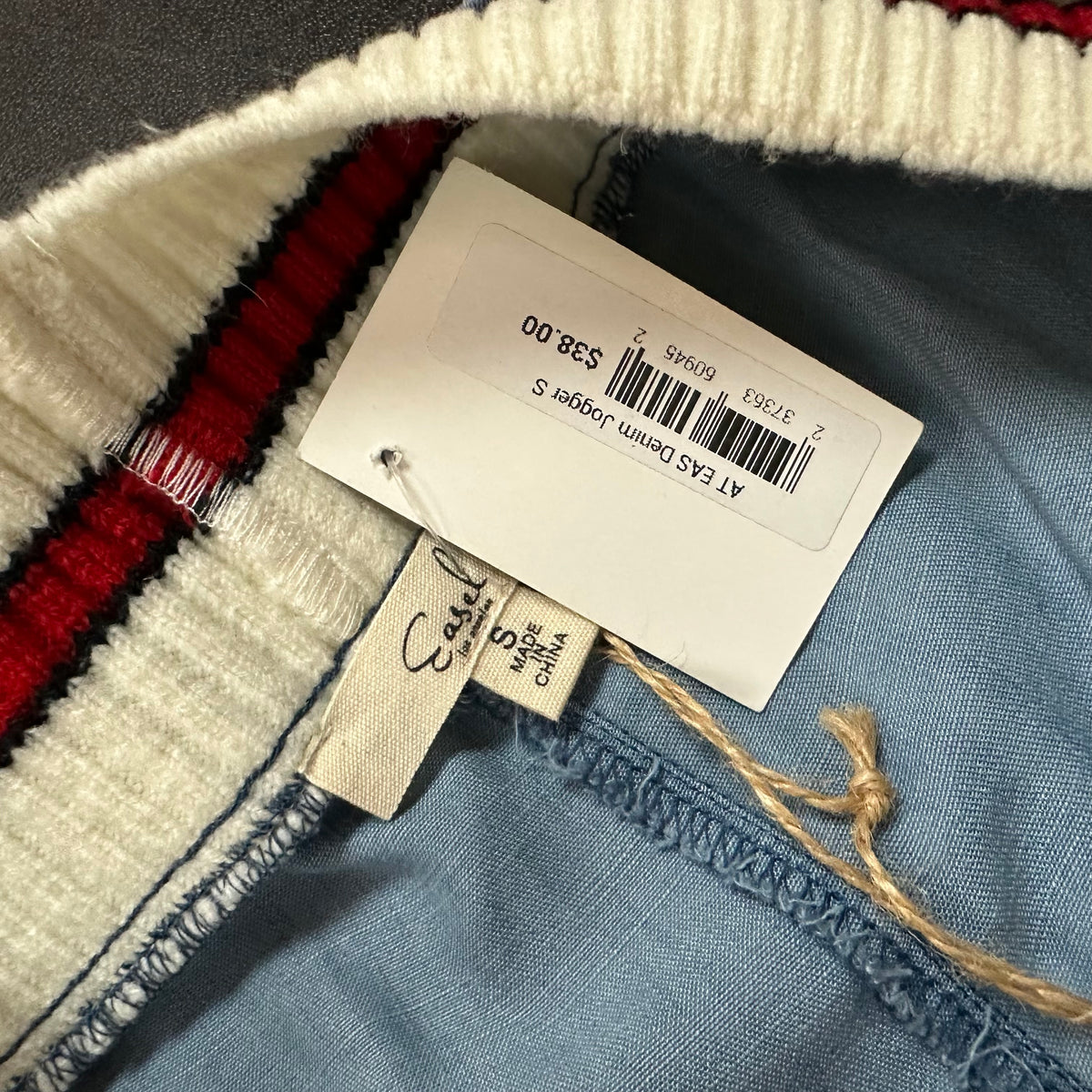 ENTRO CHAMBRAY JOGGERS SWEATER DETAIL NWT 100 SMALL