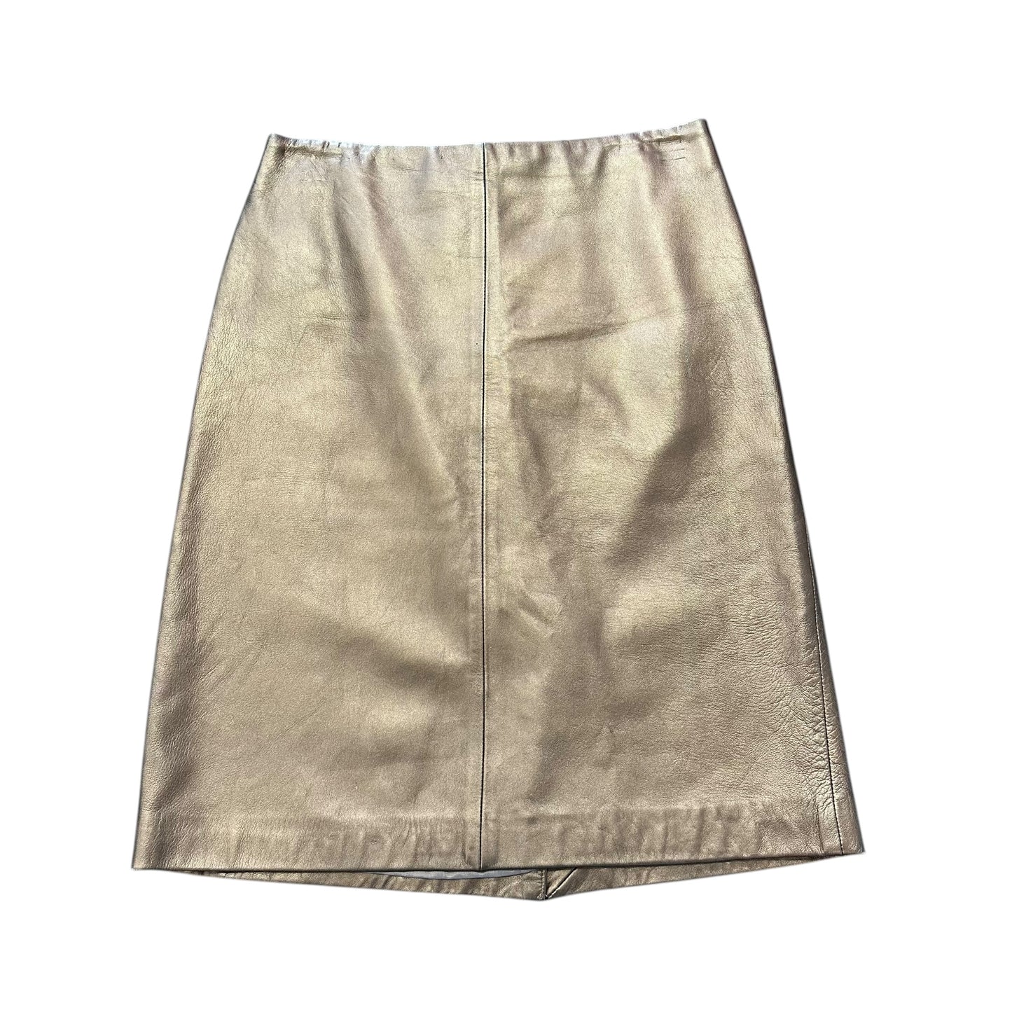 ANN TAYLOR VINTAGE BROWN LEATHER SKIRT 112 SZ 2P