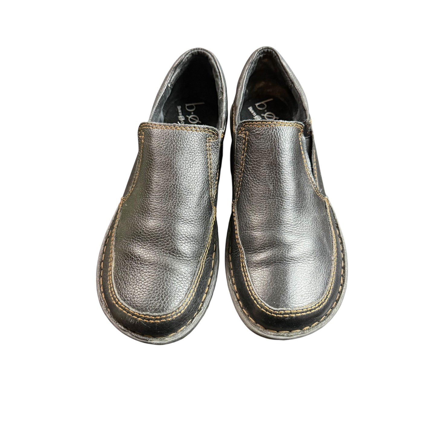 BOC BLACK LEATHER SLIP ON COMFORT SHOES 100 SZ 7.5