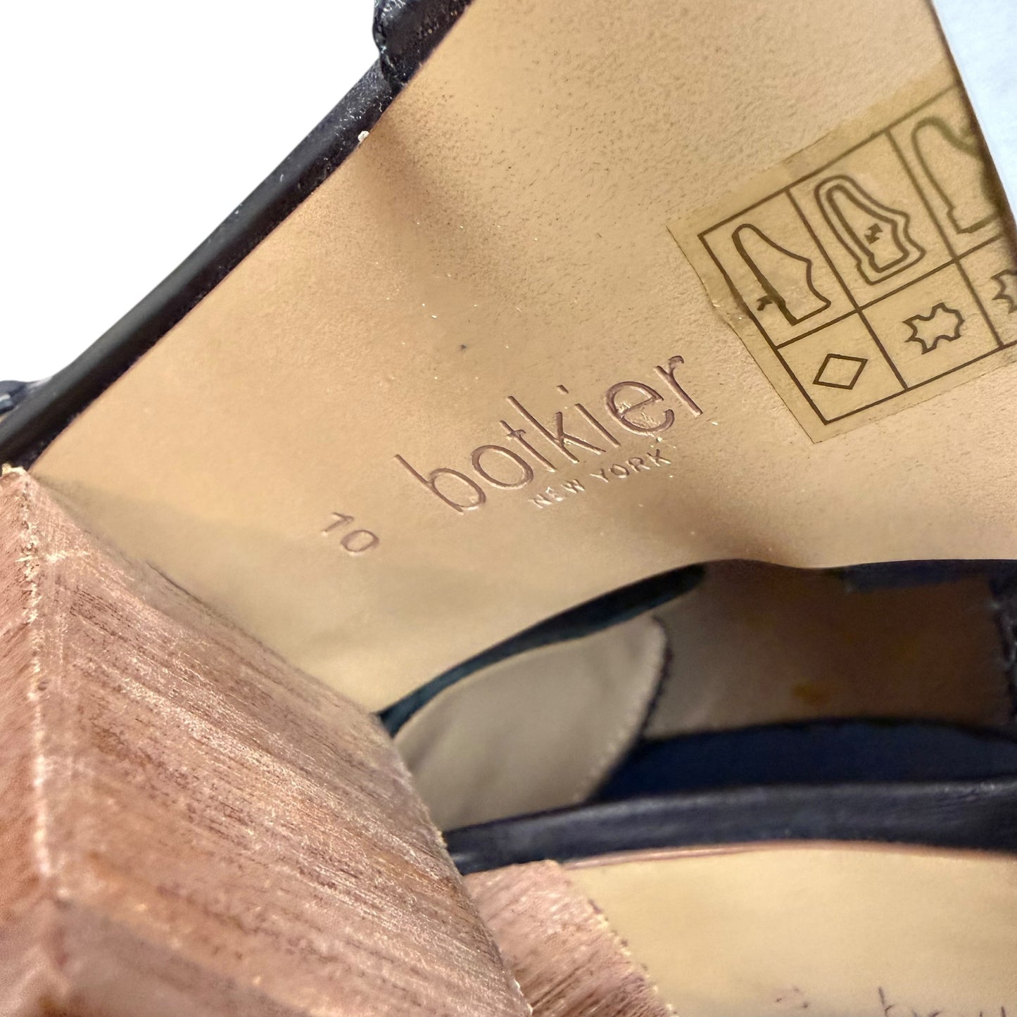 BOTKIER MADDY BLACK PEEP TOE BLOCK HEELS 26 NEW REFURBISHED SZ 10