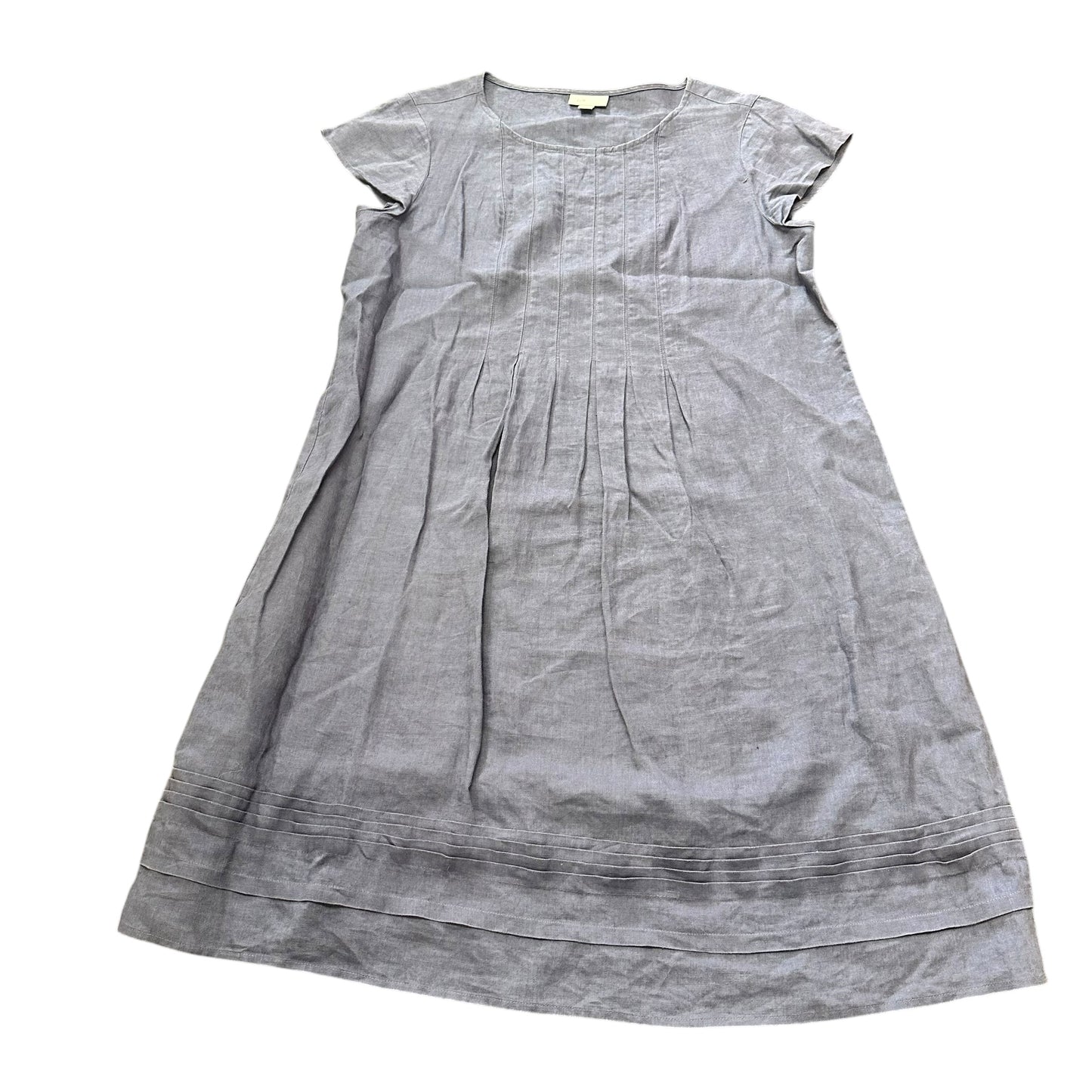 J JILL BLUE 100% LINEN DRESS 100 MEDIUM