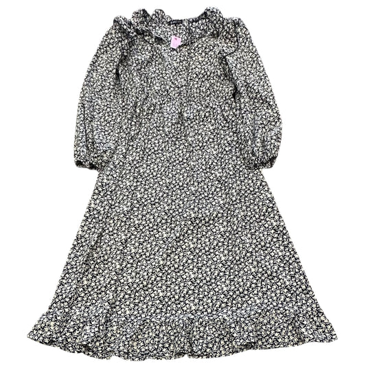 VERY J BLACK FLORAL RUFFLE DRESS 84 LARGE