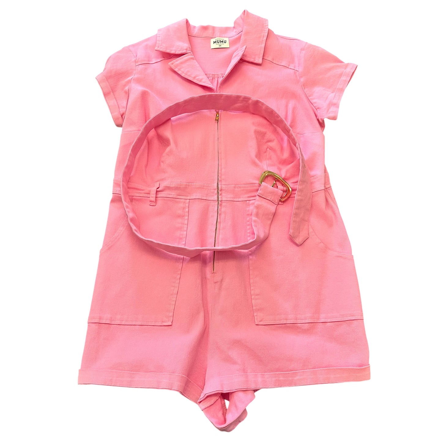 SHOW ME YOUR MUMU PINK DENIM ROMPER 123 2X