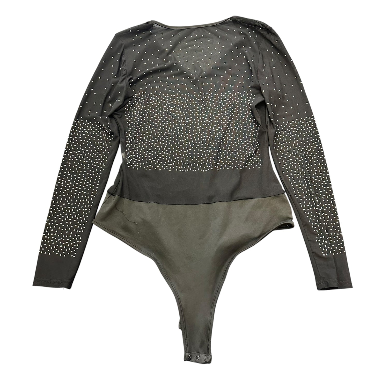 BLACK MESH BODYSUIT STUDDED NWOT 100 MEDIUM