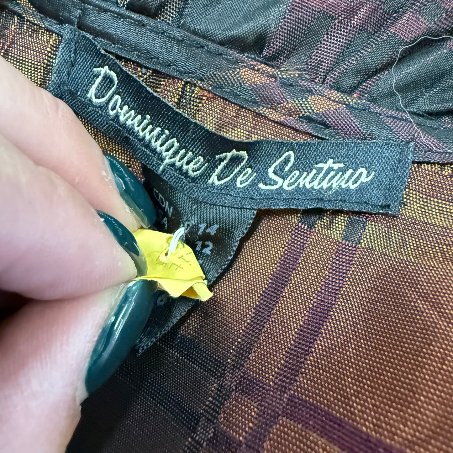 DOMINQUE DE SENTINO PLAID WRAP BLOUSE VINTAGE 100 LARGE (12)