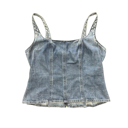 LOFT DENIM SLEEVELESS BLOUSE 26 SZ 8