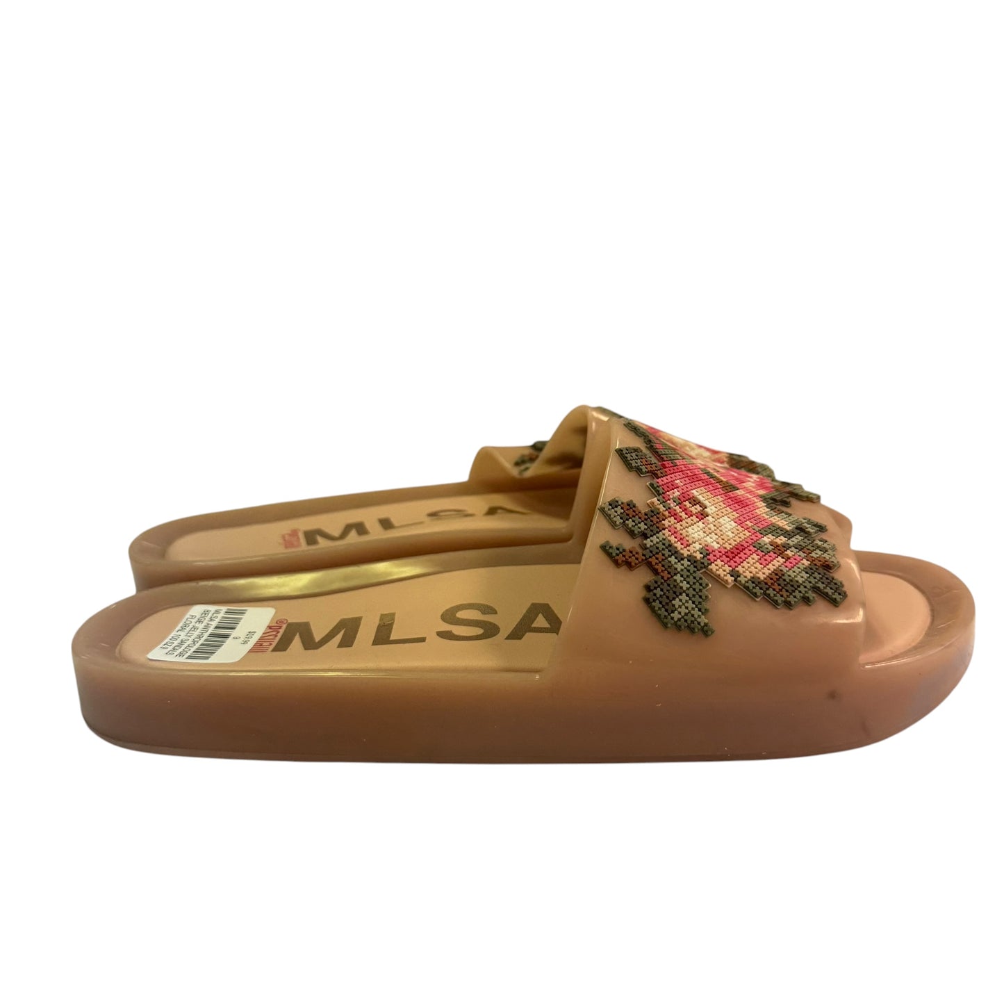 MLSA ANTHROPOLOGIE BEIGE JELLY SANDALS FLORAL 100 SZ 9