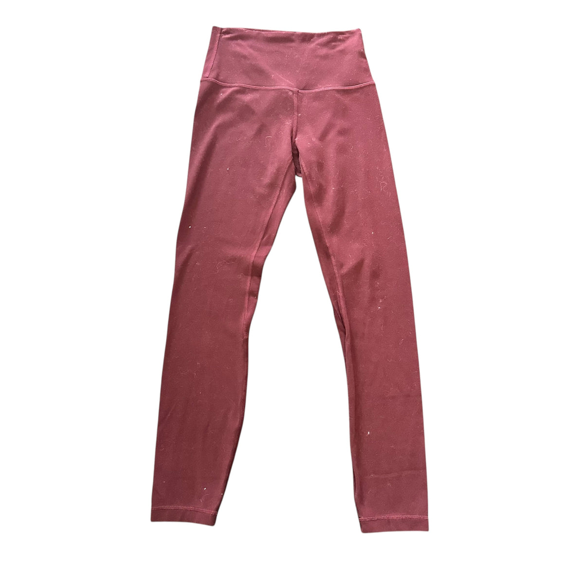 LULULEMON DARK MAROON ATHLETIC LEGGINGS 100 SZ 4 MINOR WEAR