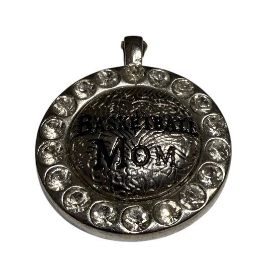 SILVER BASKETBALL MOM PENDANT 38 OS