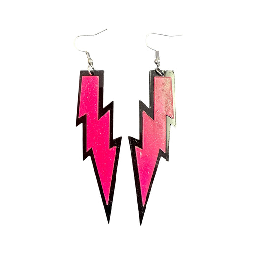 LIGHTENING BOLT EARRINGS PINK 200