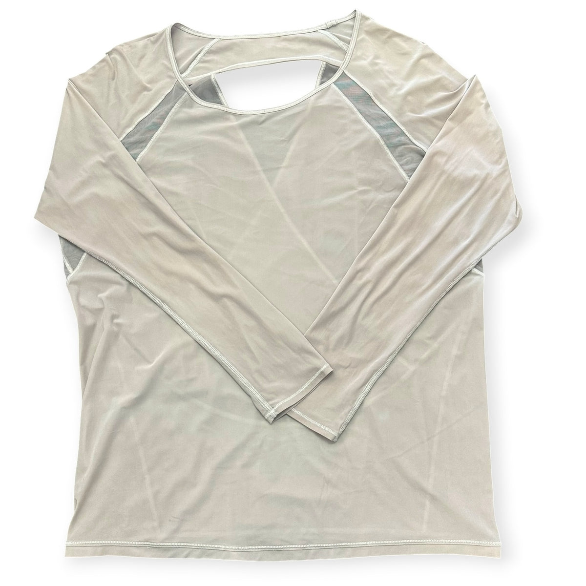 LULULEMON GREY LONG SLEEVE MESH BACK 100 MEDIUM