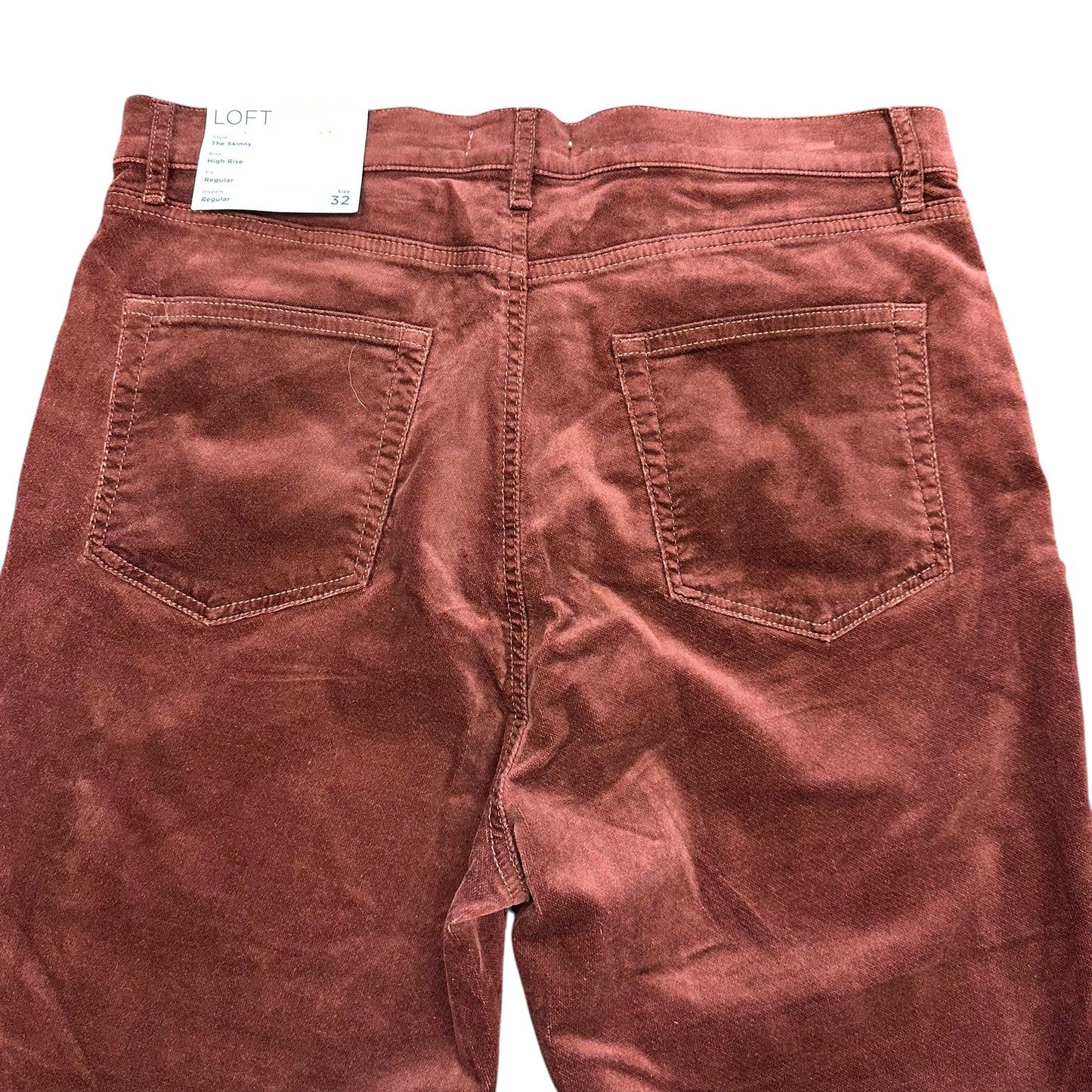 LOFT THE SKINNY HIGH RISE REG FIT VELOUR PANTS NWT 191 SZ 32/14
