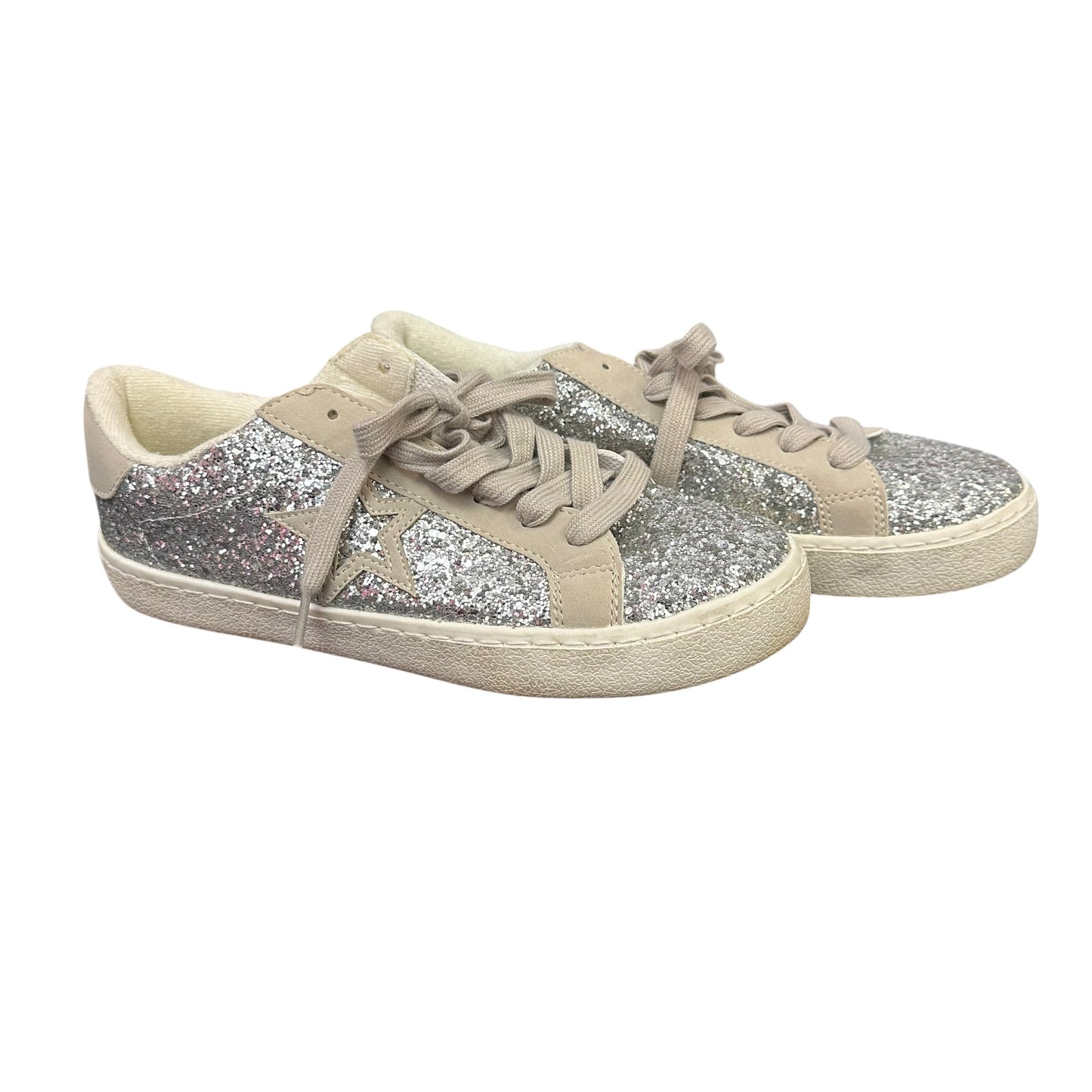 NOBO SILVER GLITTER SNEAKERS 219 SZ 9