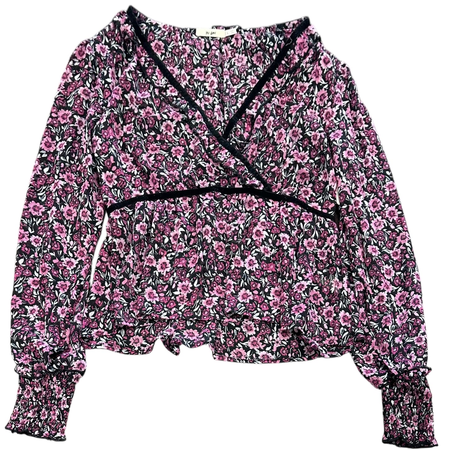 MI AMI PINK FLORAL BLOUSE 158 LARGE