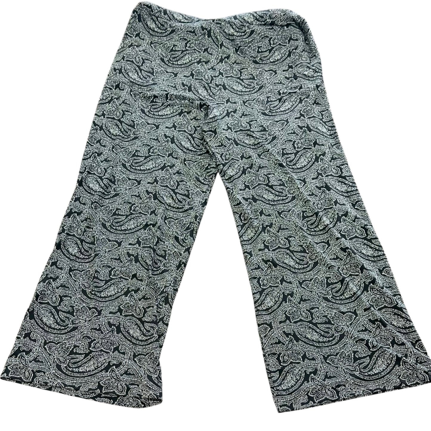 MICHAEL KORS BLACK WHITE PAISLEY PALAZZO PULL ON PANTS 54 LARGE