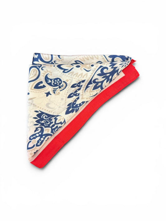 RED WHITE NAVY SATIN SCARF NEW