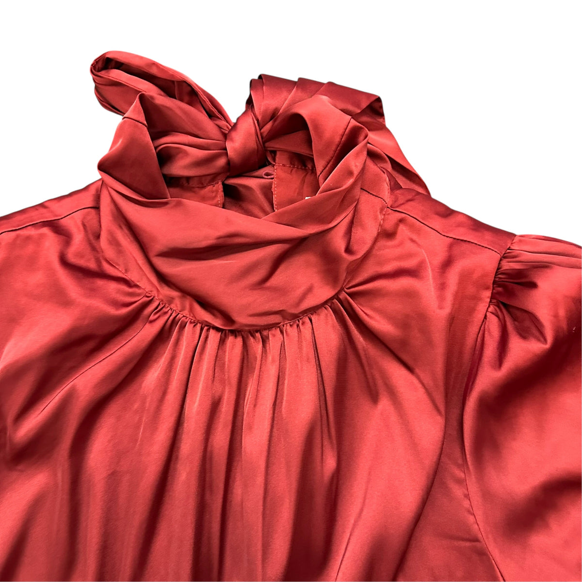 BELLE BADGLEY MISCHKA BURGUNDY SATIN DRESS 218 SZ 12