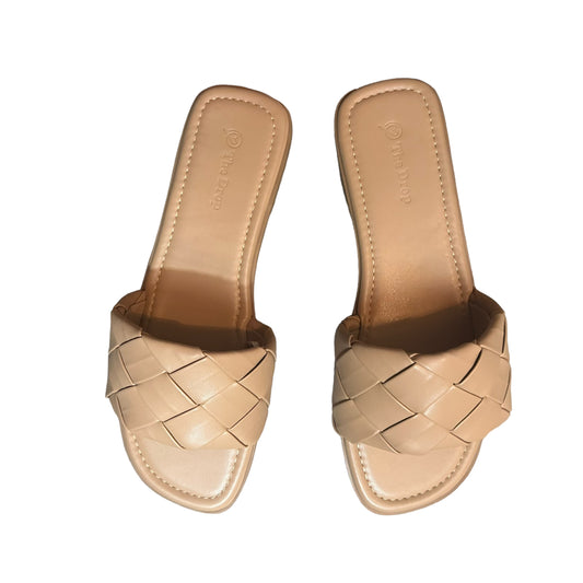 THE DROP TAN BRAIDED SLIDES 
- NEW - SIZE 10