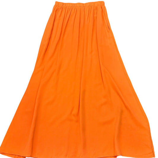 ORANGE ELASTIC WAIST MAXI SKIRT 100 LARGE