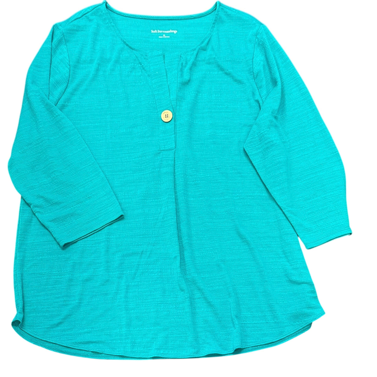 SOFT SURROUNDINGS TURQUOISE TUNIC BLOUSE 100 2XL
